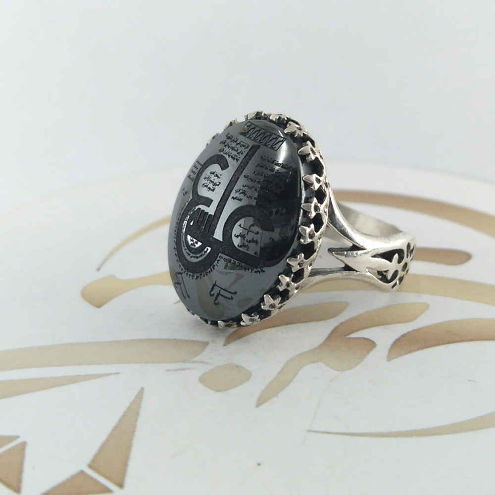 Price and Buy Islamic Hematite Silver Ring Hadid Gemstone for Men Eyn Ali - Image 4