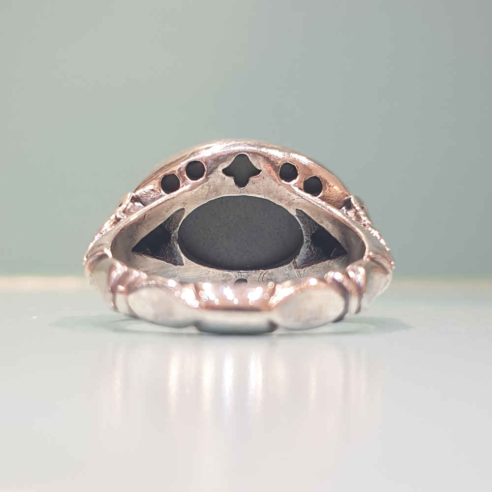 Price and Buy Islamic Hematite Silver Ring Hadid Gemstone for Men Faez - Image 4