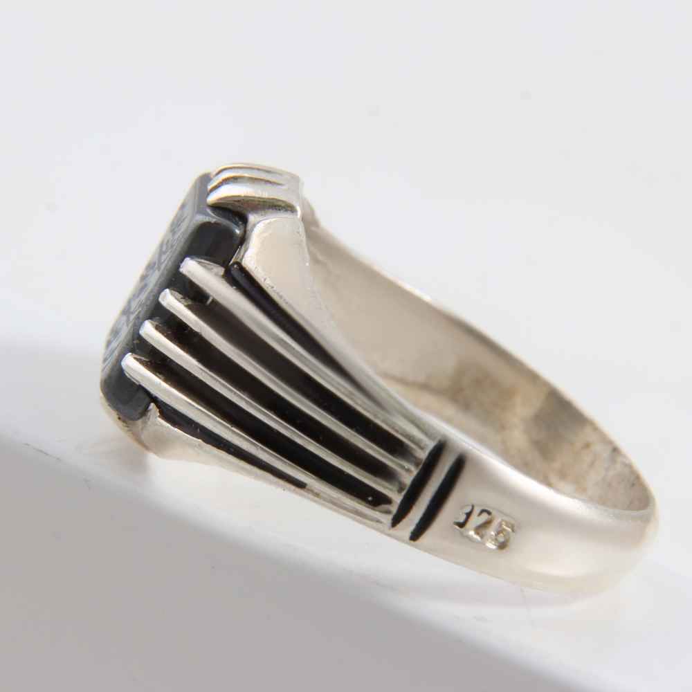 Price and Buy Islamic Hematite Silver Ring Hadid Gemstone for Men Milad - Image 4