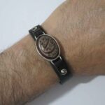 Price and Buy Islamic Leather Bracelet with Agate Stone & Ya Hussain Calligraphy - Image 3