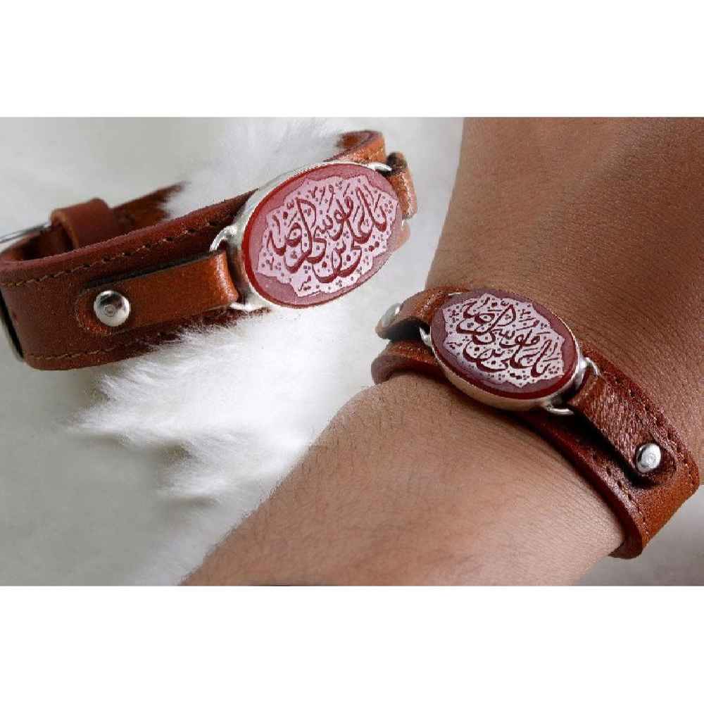 Price and Buy Islamic Leather Buckle Clasp Bracelet with Agate