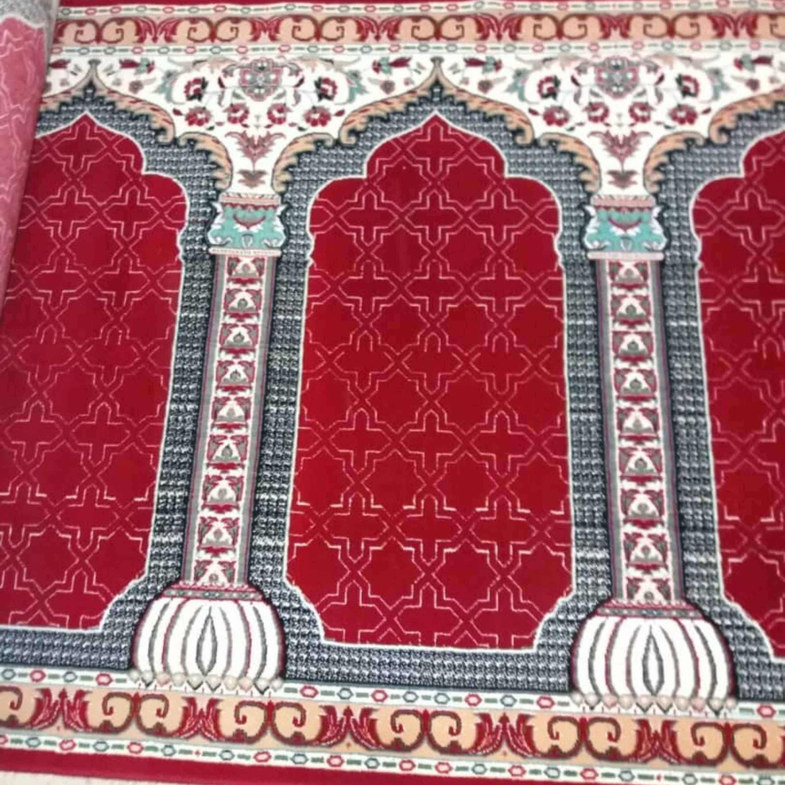 Price and Buy Islamic Mosque Carpet Red Color – Premium Masjid Floor Covering, 5 Meters