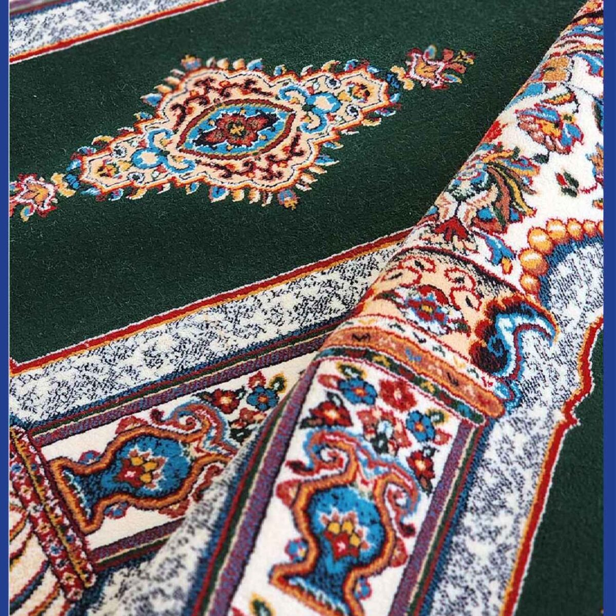 Price and Buy Islamic Mosque Carpet with Mihrab Design – Cotton Green, 5 Meters - Image 3