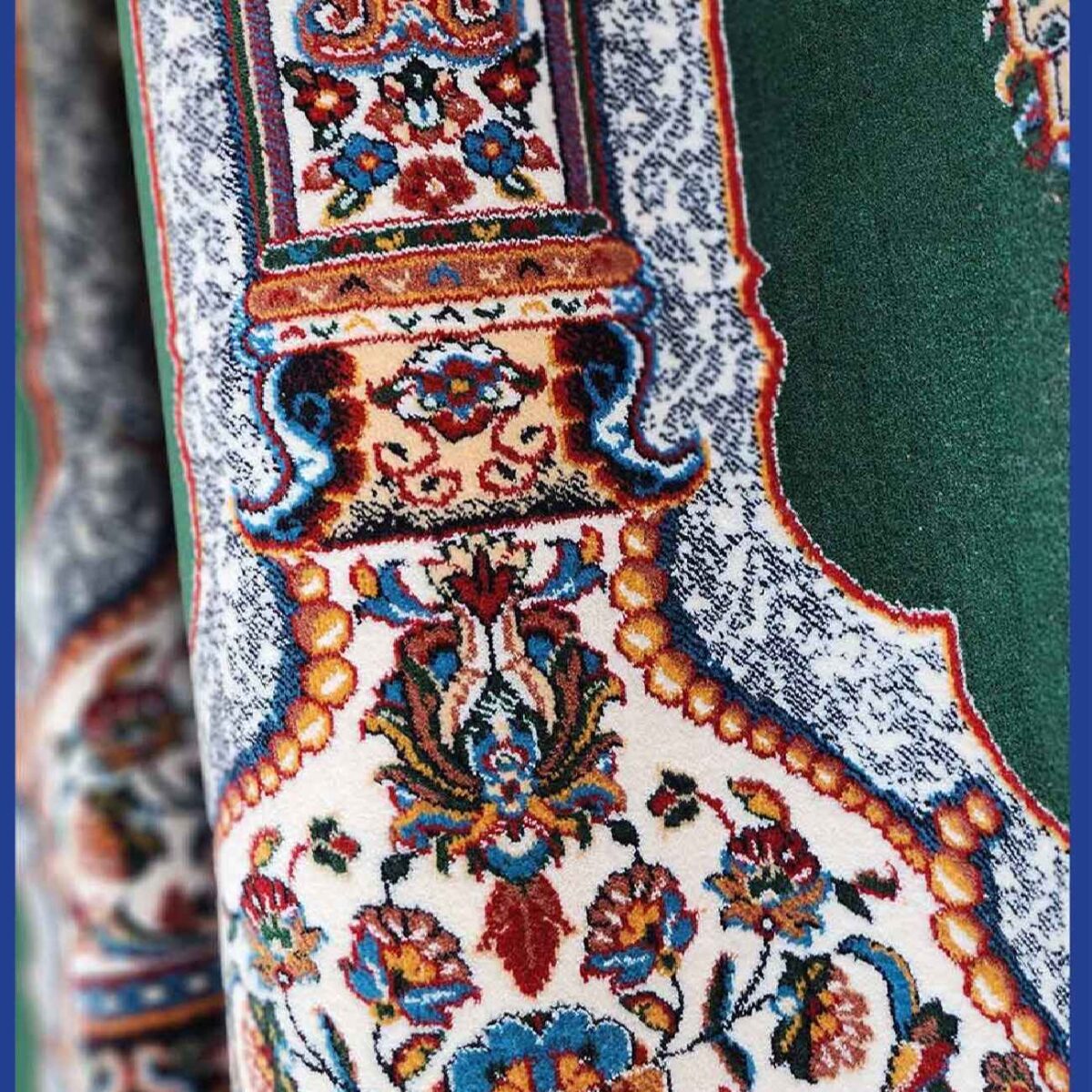 Price and Buy Islamic Mosque Carpet with Mihrab Design – Cotton Green, 5 Meters - Image 4