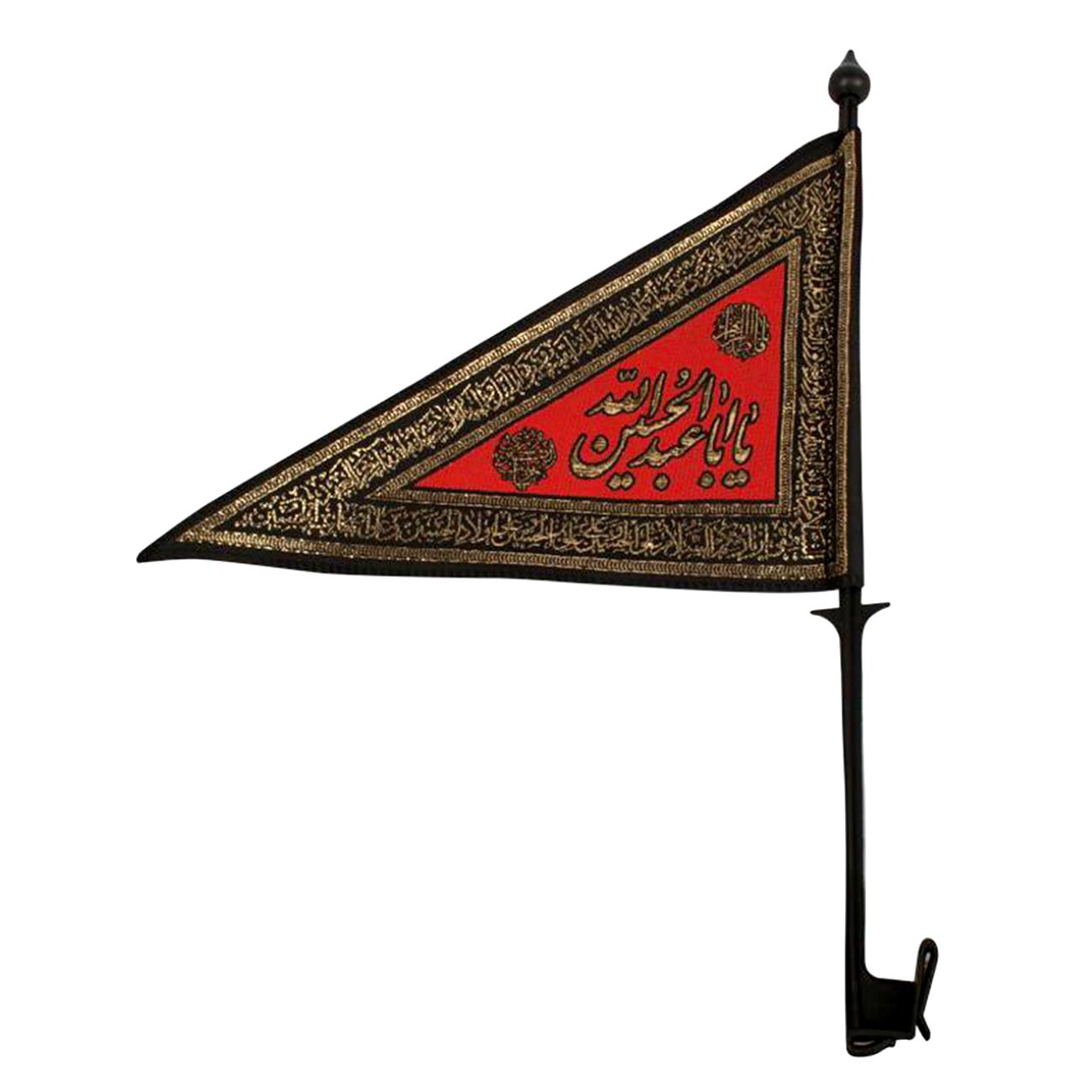 Price and Buy Islamic Muharram Triangle Flag with Pole Ya Aba Abdillah Al Hussain Suitable for Car (x2) Wall Tapestry_69003d7d7afef.jpeg Price and Buy Islamic Muharram Triangle Flag with Pole Ya Aba Abdillah Al Hussain Suitable for Car (x2) Wall Tapestry - Image 1