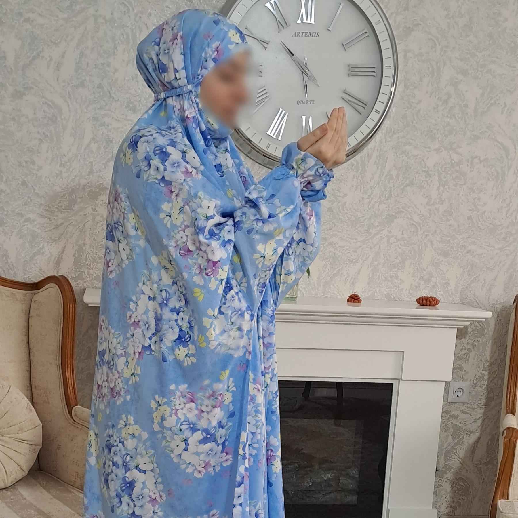 Price and Buy Islamic Namaz Chador with Sleeves for Women Ideal for Praying – Floral Pattern Angela - Image 3