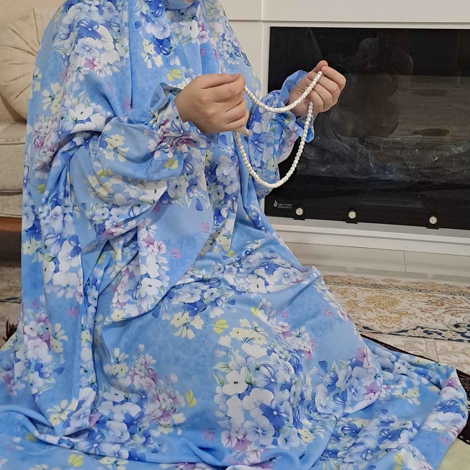 Price and Buy Islamic Namaz Chador with Sleeves for Women Ideal for Praying – Floral Pattern Angela - Image 4