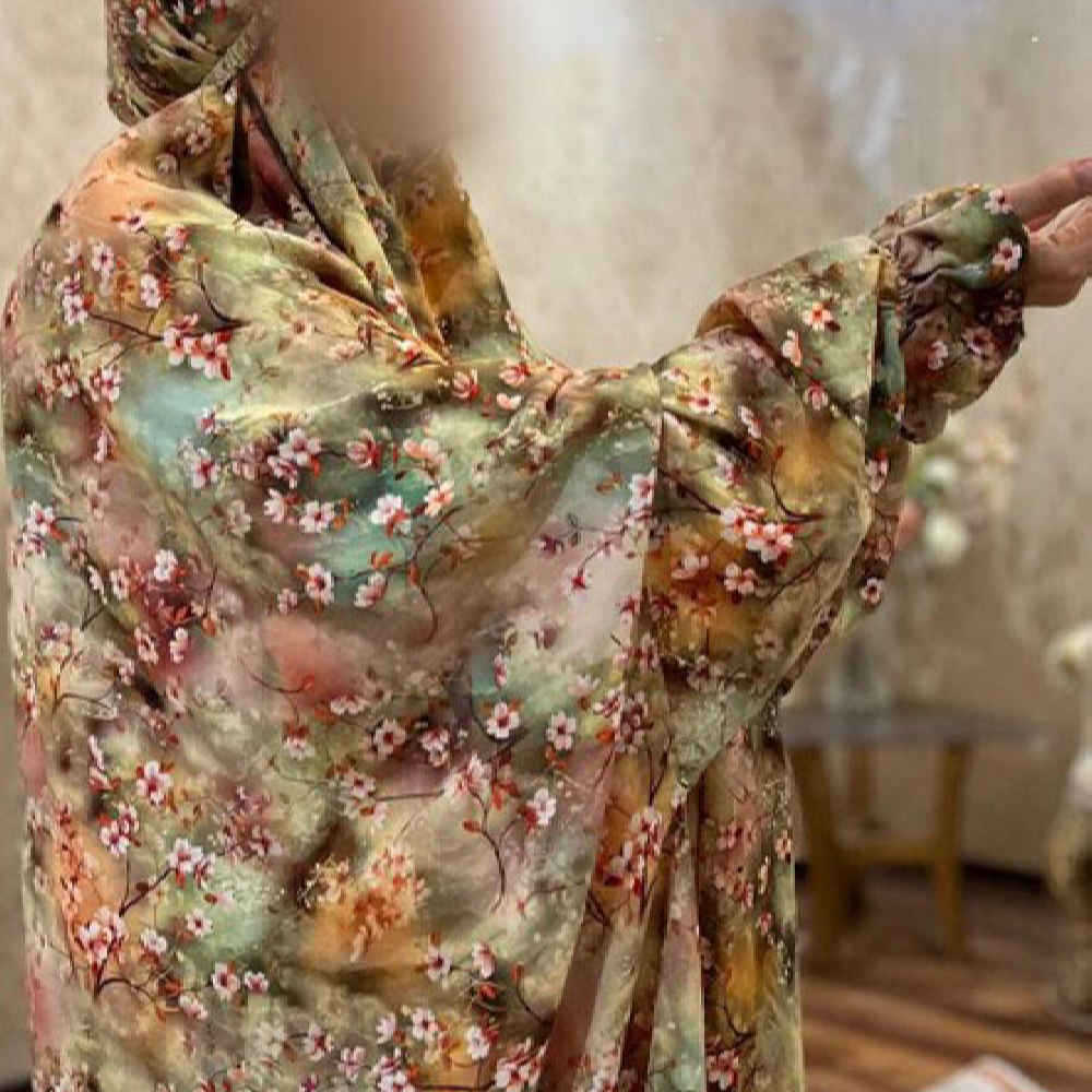 Price and Buy Islamic Namaz Chador with Sleeves for Women Ideal for Praying – Floral Pattern Mahya - Image 3