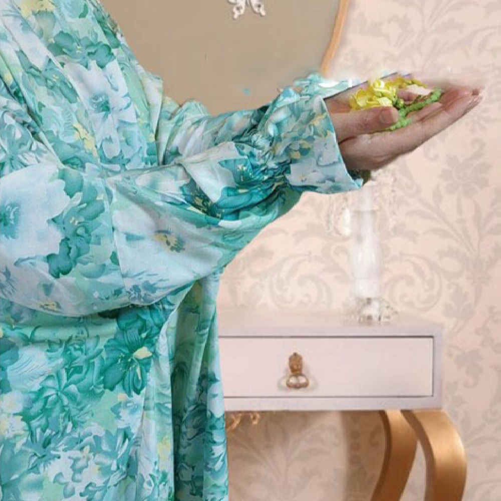 Price and Buy Islamic Namaz Chador with Sleeves for Women Ideal for Praying – Floral Pattern Rima
