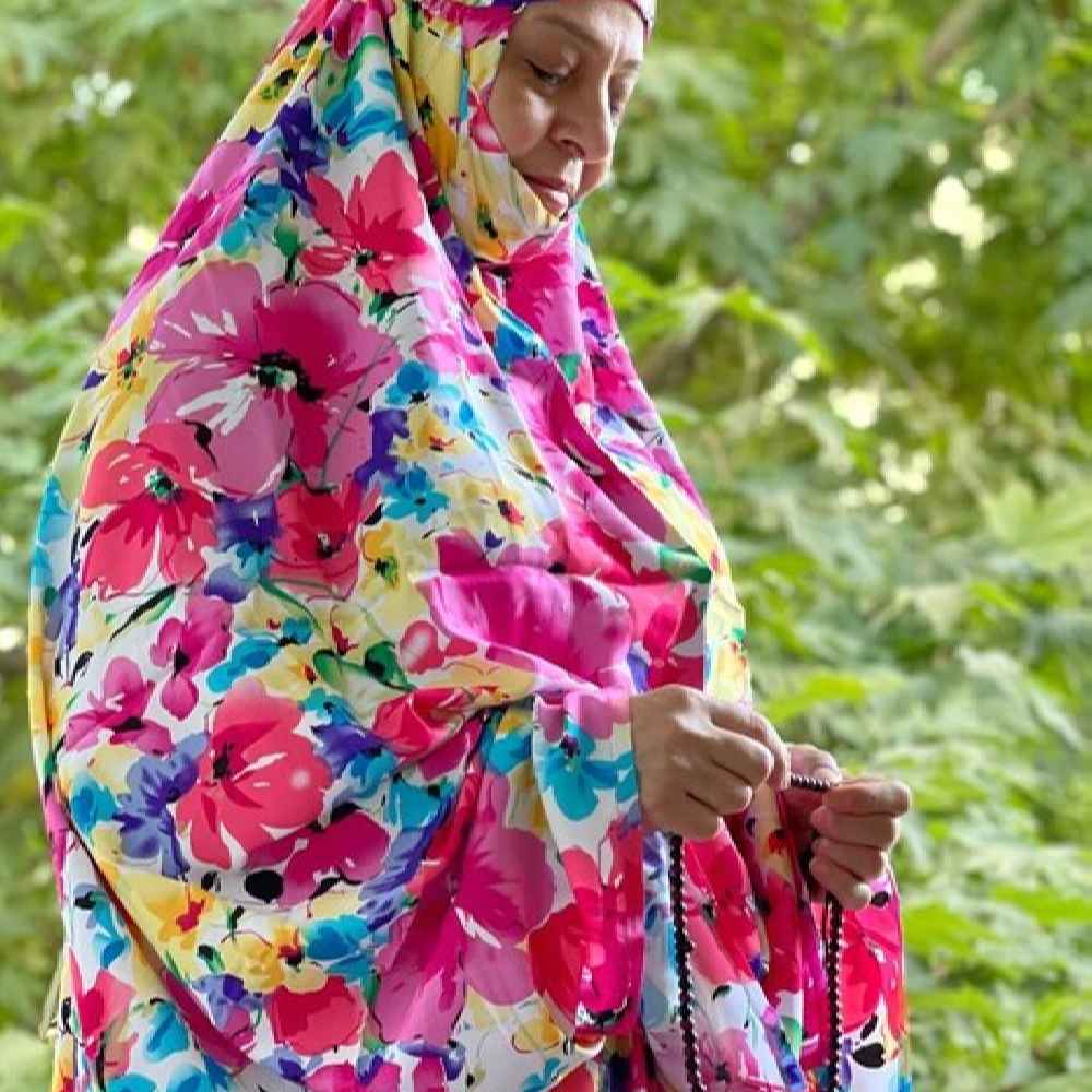 Price and Buy Islamic Namaz Chador with Sleeves for Women Ideal for Praying – Floral Pattern Rojin
