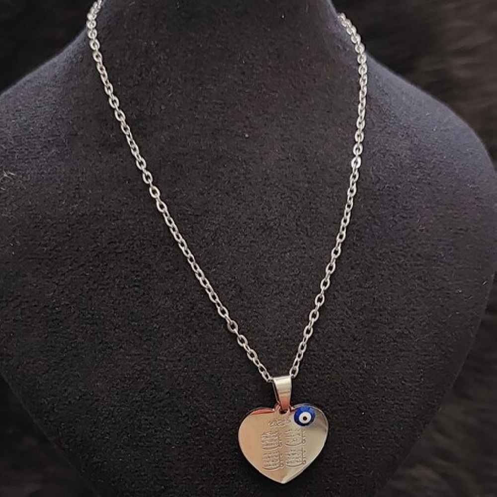 Price and Buy Islamic Necklace with 4 Qul Surah Calligraphy Steel Medallion - Image 3