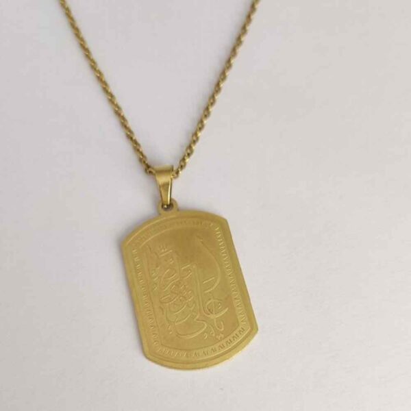 Price and Buy Islamic Necklace with Ya Ali Ibn Musa al-Rida Calligraphy Steel Medallion_68feadb8b5832.jpeg Price and Buy Islamic Necklace with Ya Ali Ibn Musa al-Rida Calligraphy Steel Medallion