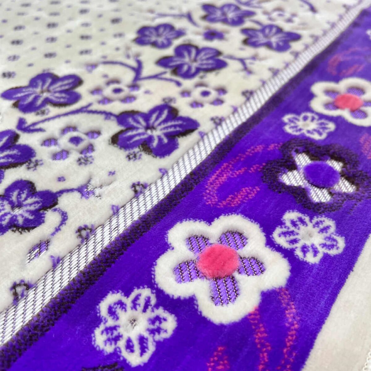 Price and Buy Islamic Prayer Mat Padded Janamaz Floral Bordered Purple - Image 5