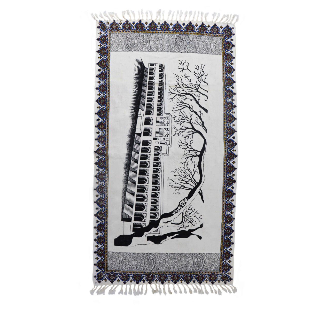Price and Buy Islamic Prayer Mat Padded Sajadah Kalamkari Khajoo Bridge Gray