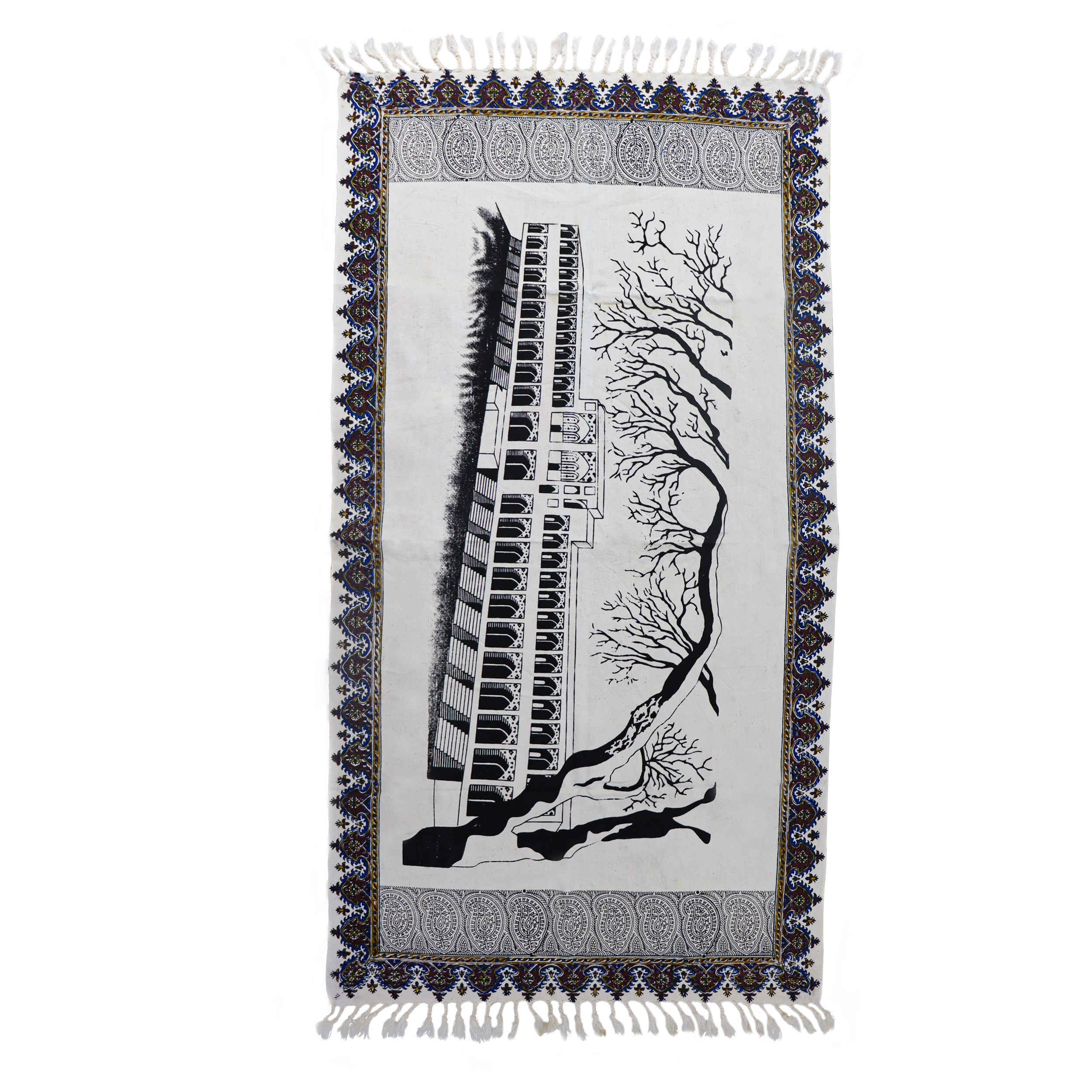 Price and Buy Islamic Prayer Mat Padded Sajadah Kalamkari Khajoo Bridge Gray
