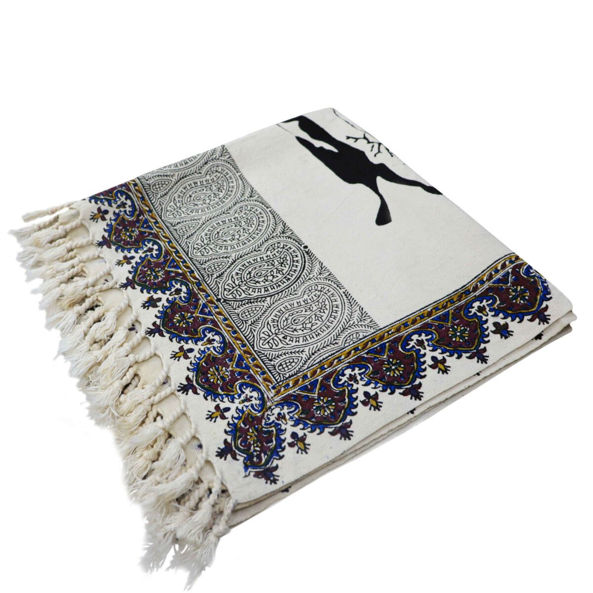 Price and Buy Islamic Prayer Mat Padded Sajadah Kalamkari Khajoo Bridge Gray - Image 3