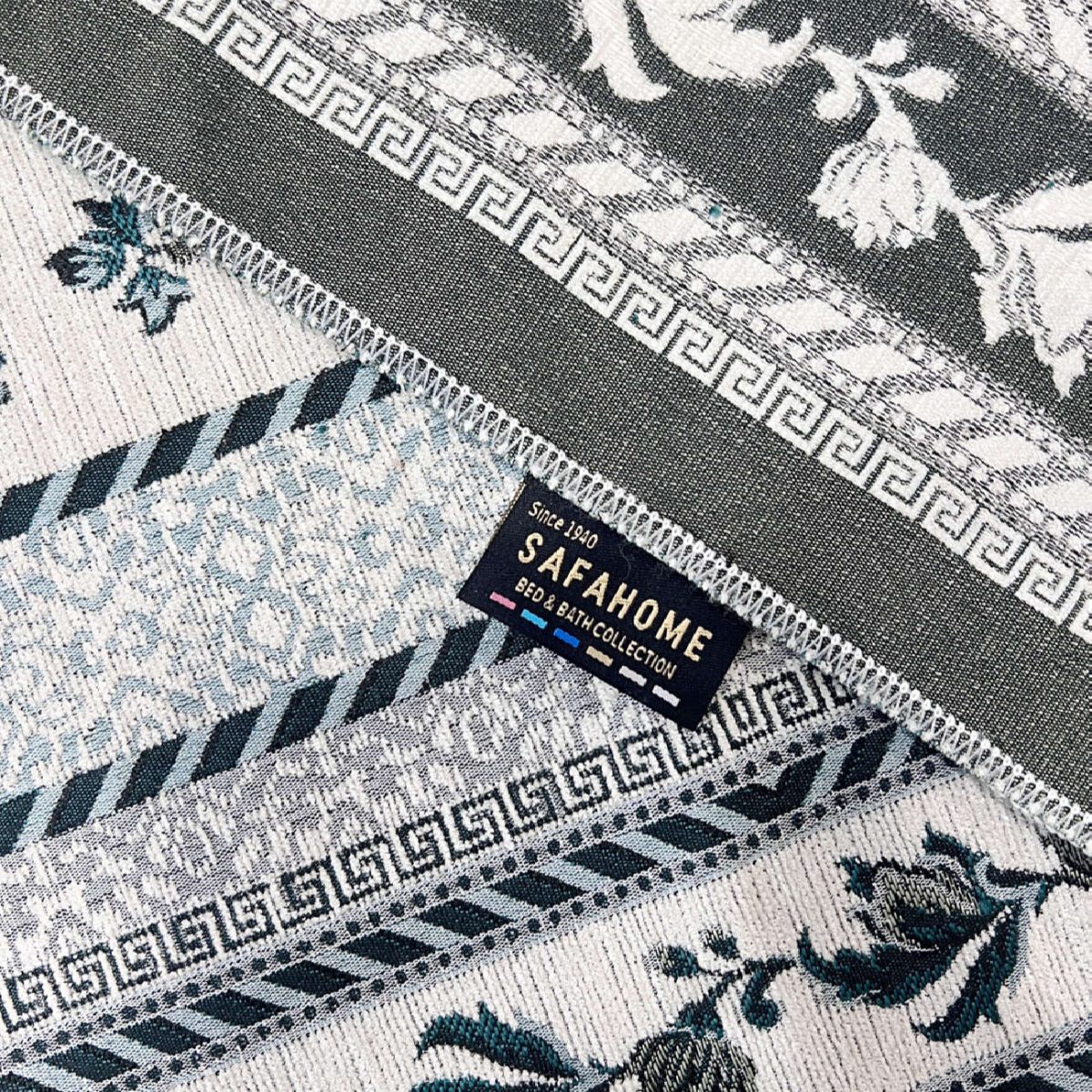 Price and Buy Islamic Prayer Mat Padded Velvet Sajadah Floral Design Gray - Image 7