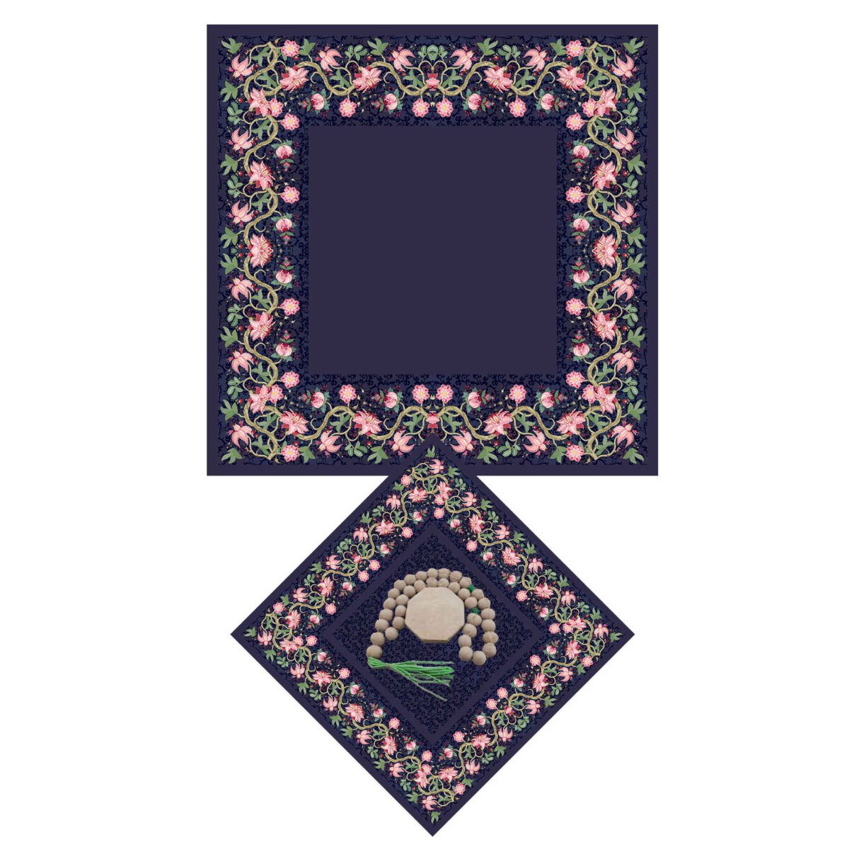 Price and Buy Islamic Prayer Mat Sajadah for Muslims Floral Bordered - Image 4