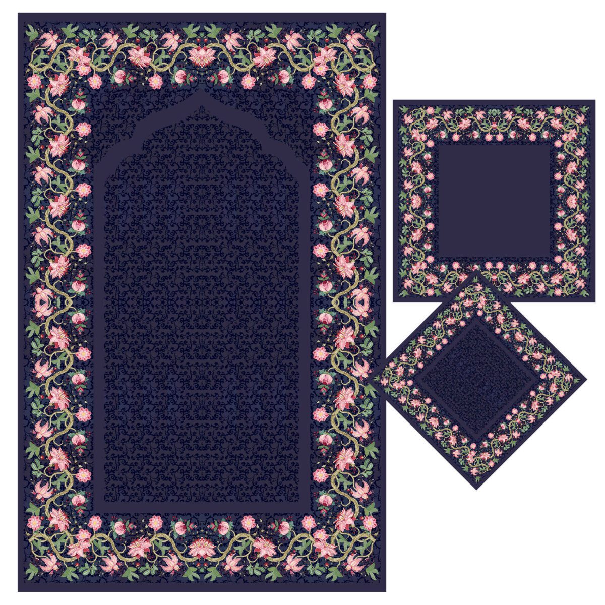 Price and Buy Islamic Prayer Mat Sajadah for Muslims Floral Bordered - Image 6