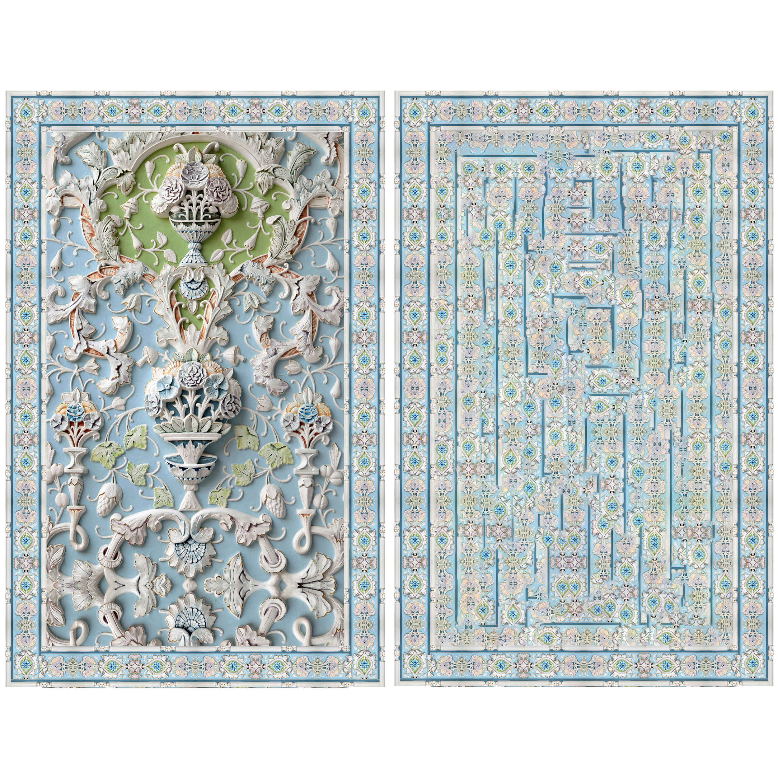 Price and Buy Islamic Prayer Mat Sajadah Traditional Light Blue - Image 3