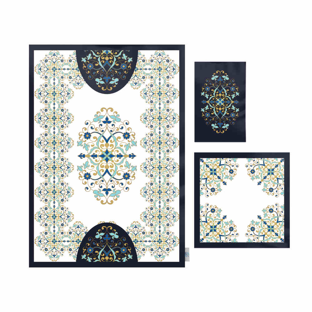 Price and Buy Islamic Prayer Mat Velvet Sajadah Lightweight with Eslimi Design - Image 3