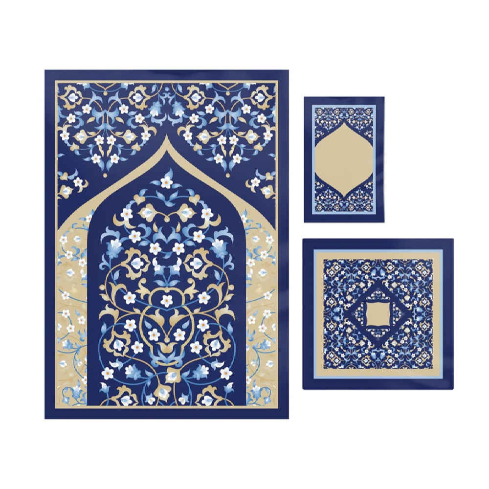 Price and Buy Islamic Prayer Mat Velvet Sajadah Lightweight with Floral Pattern - Image 3