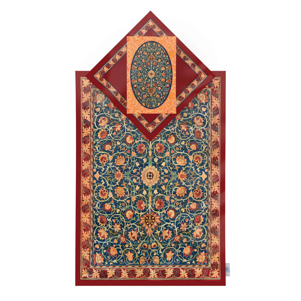 Price and Buy Islamic Prayer Mat Velvet Sajadah with Intricate Floral Design