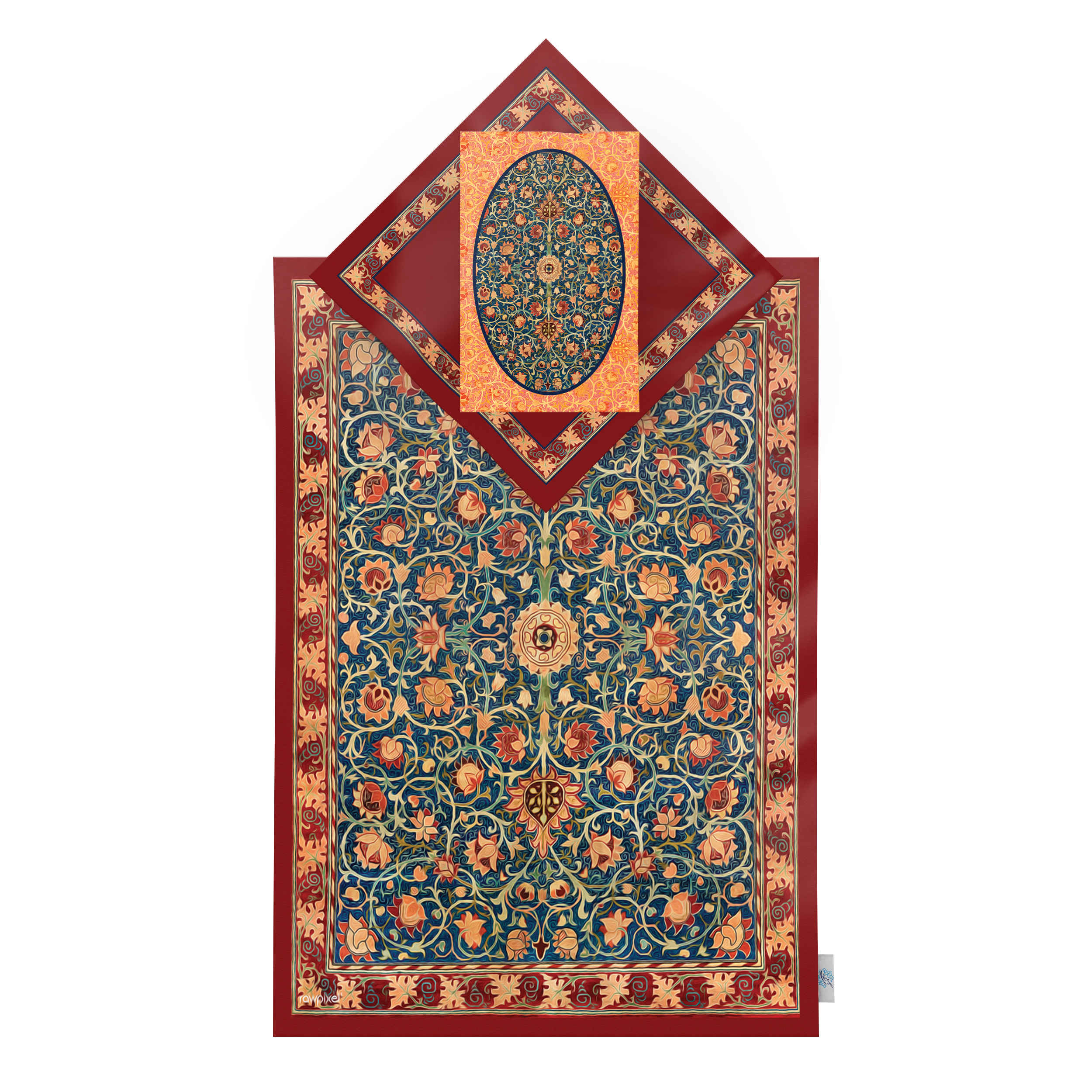 Price and Buy Islamic Prayer Mat Velvet Sajadah with Intricate Floral Design