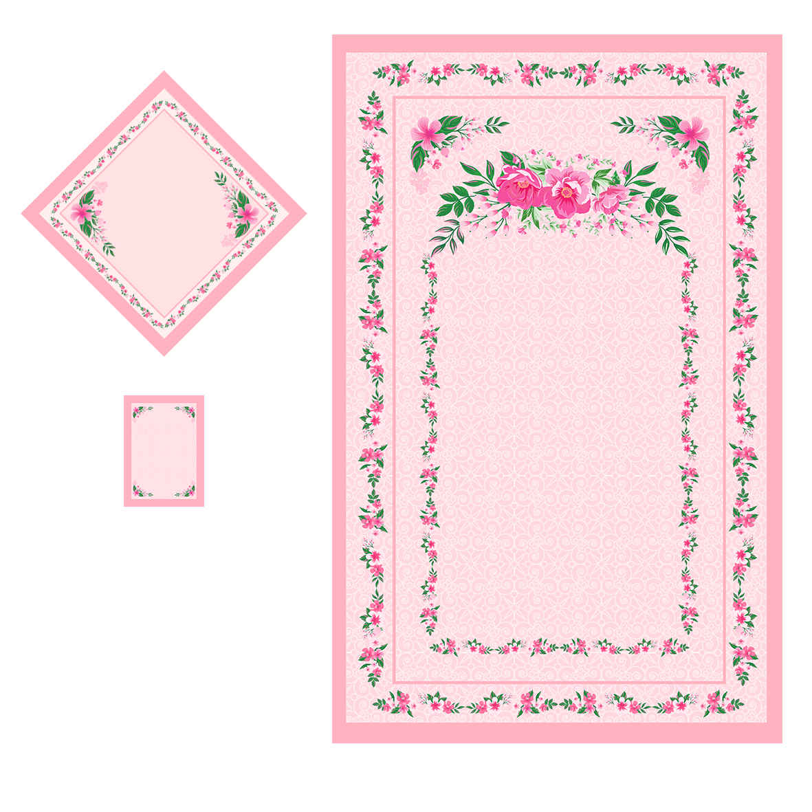 Price and Buy Islamic Prayer Mat Velvet Sajadah with Pink Floral Design - Image 3