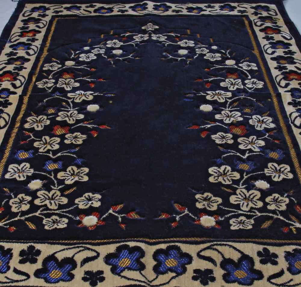 Price and Buy Islamic Prayer Rug Padded Red Velvet Sajadah with Floral Design for Muslims - Image 6