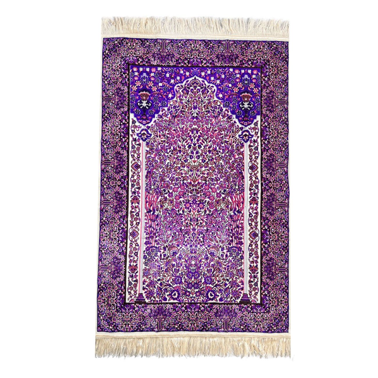 Price and Buy Islamic Prayer Rug Padded Sajada in Polyester Purple_690047067befc.jpeg Price and Buy Islamic Prayer Rug Padded Sajada in Polyester Purple - Image 1