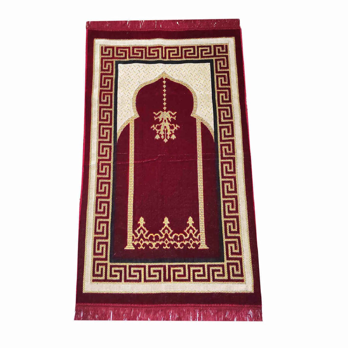 Price and Buy Islamic Prayer Velvet Rug Sajadah Traditional Crimson