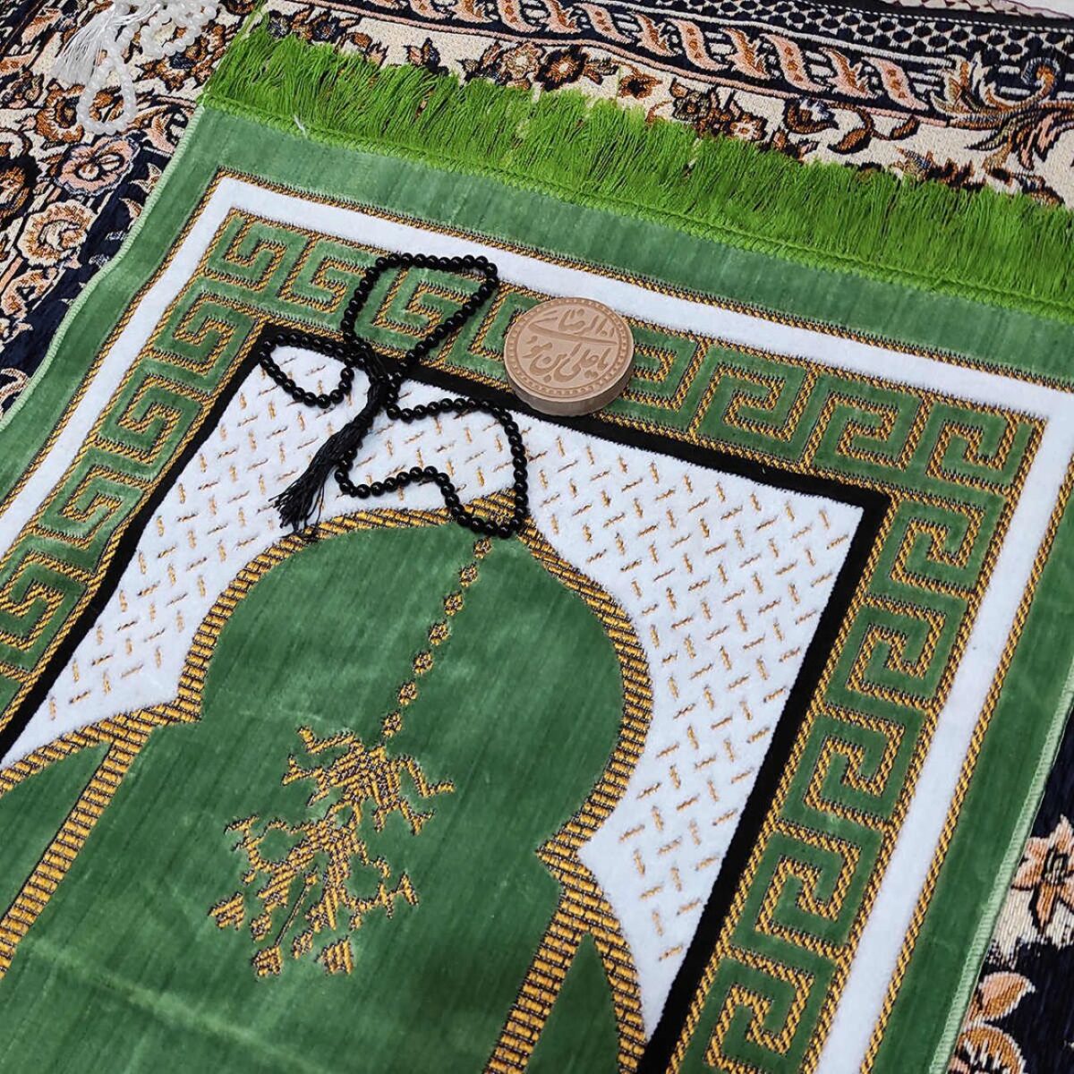 Price and Buy Islamic Prayer Velvet Rug Sajadah Traditional Crimson - Image 6