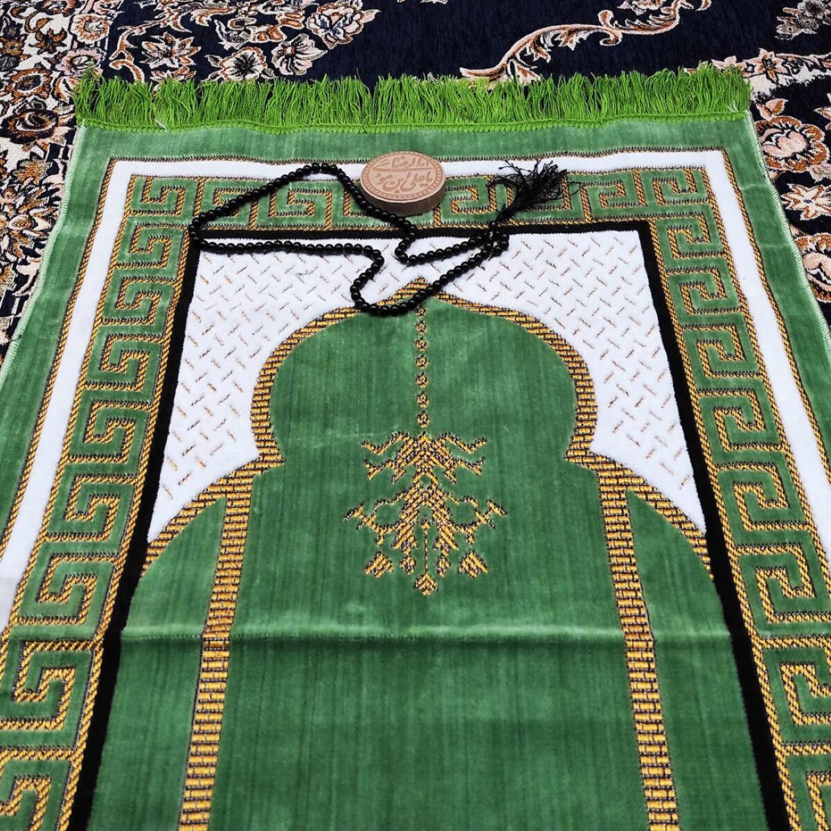 Price and Buy Islamic Prayer Velvet Rug Sajadah Traditional Crimson - Image 7