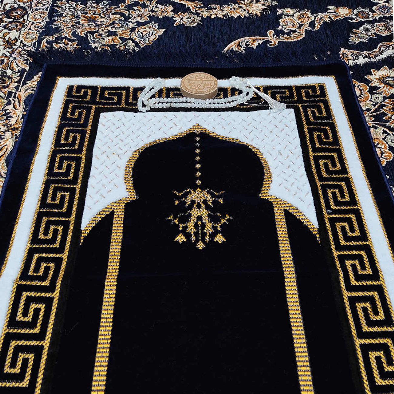 Price and Buy Islamic Prayer Velvet Rug Sajadah Traditional Crimson - Image 9