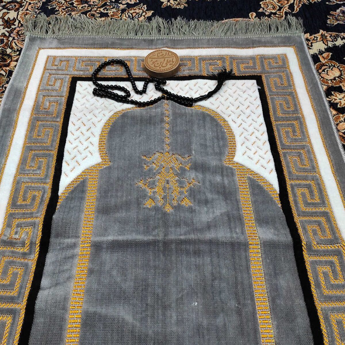 Price and Buy Islamic Prayer Velvet Rug Sajadah Traditional Crimson - Image 11