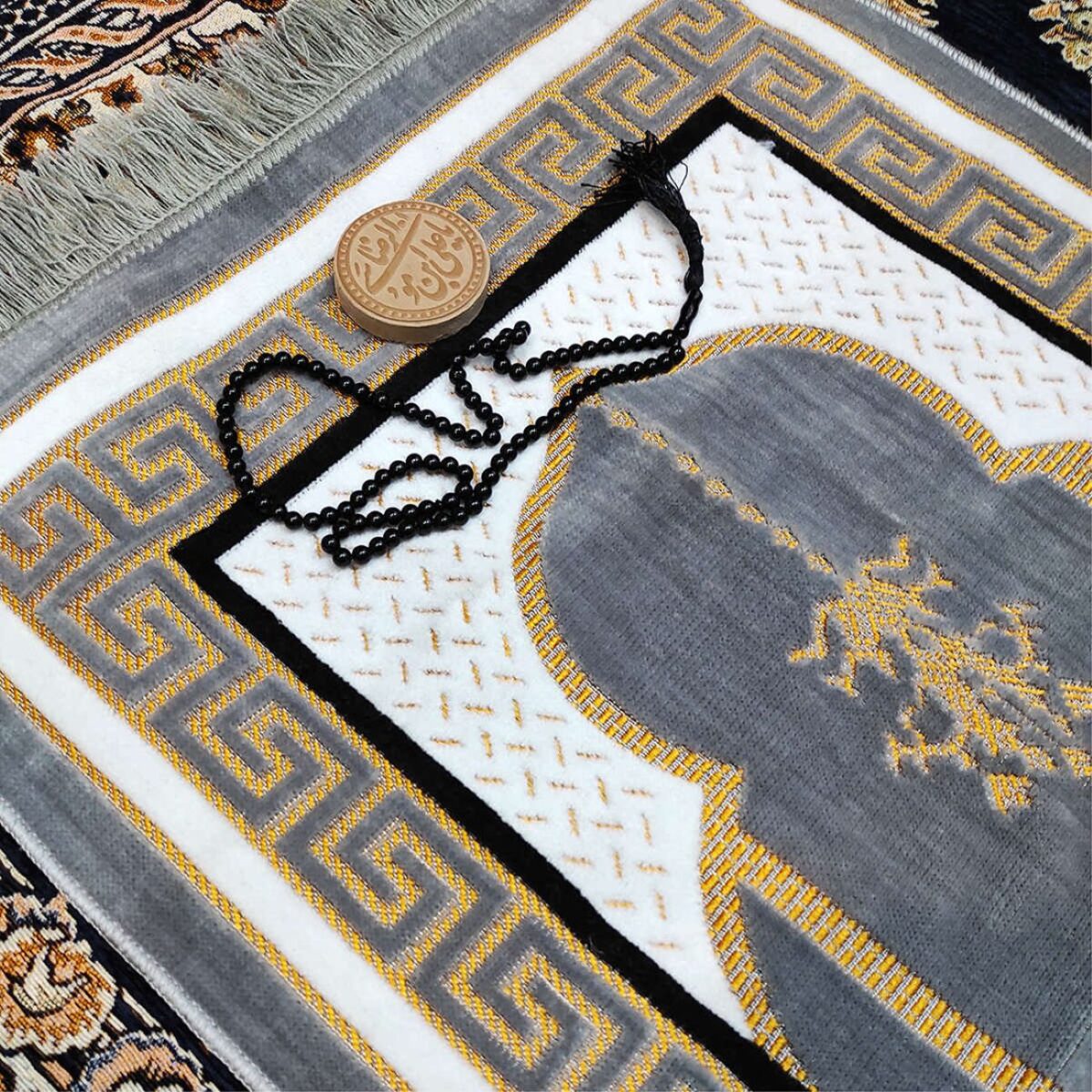 Price and Buy Islamic Prayer Velvet Rug Sajadah Traditional Crimson - Image 12