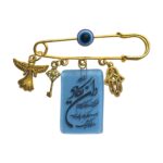 Price and Buy Islamic Safety Pin Brooch Wa in Yakad Adorned with Evil Eye