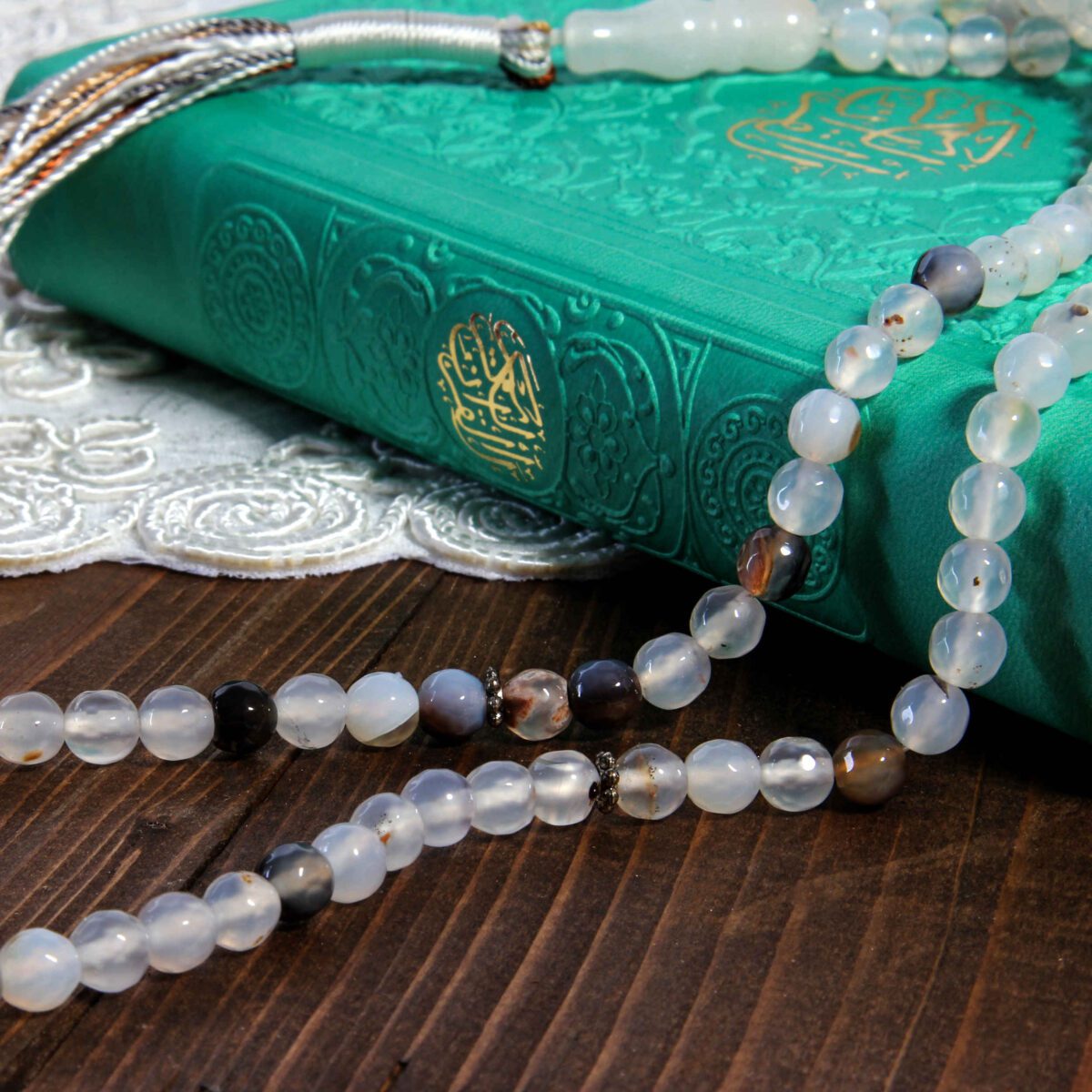 Price and Buy Islamic Sulemani Hakik Rosary Crafted with 101 Prayer Beads Tasbih Gray - Image 4