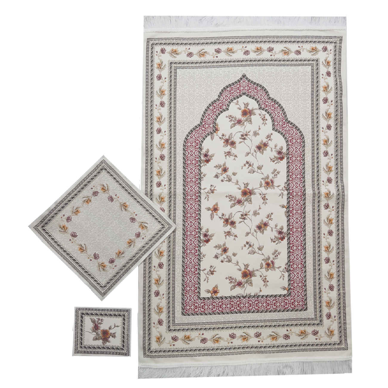 Price and Buy Islamic Thin Prayer Mat Sajadah in Chenille Floral_690000ca75b3e.jpeg Price and Buy Islamic Thin Prayer Mat Sajadah in Chenille Floral - Image 1