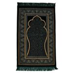 Price and Buy Islamic Velvet Prayer Rug Janamaz Padded Sajadah Black