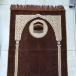 Price and Buy Islamic Velvet Prayer Rug Padded Janamaz Sajadah in Holy Kaaba Brown