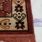 Price and Buy Islamic Velvet Prayer Rug Padded Sajadah Janamaz Kaaba Brick Red - Image 3