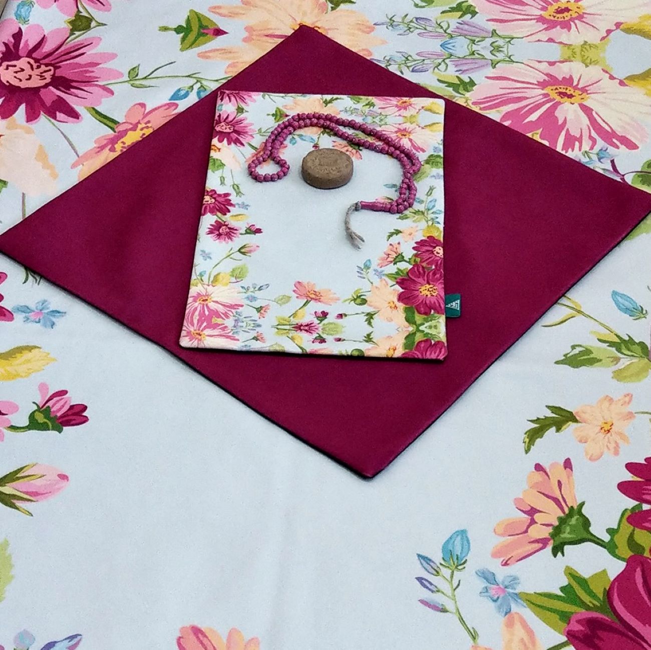 Price and Buy Islamic Velvet Thin Prayer Mat Janamaz Sajadah with Floral Design - Image 3