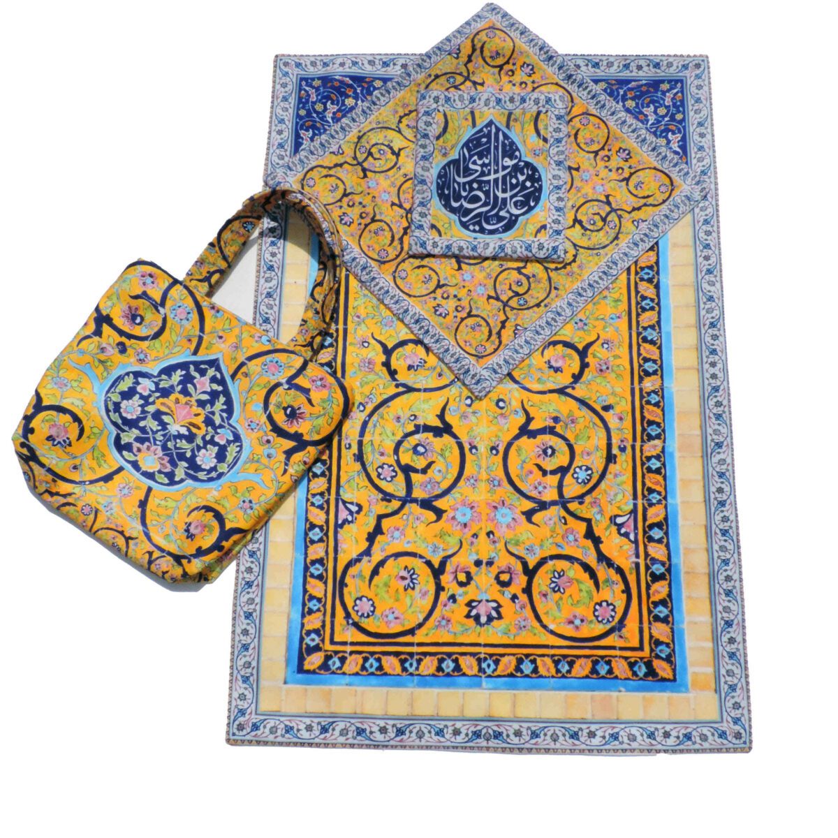 Price and Buy Islamic Velvet Thin Prayer Mat Janamaz with Haram-e Razavi Design - Image 3
