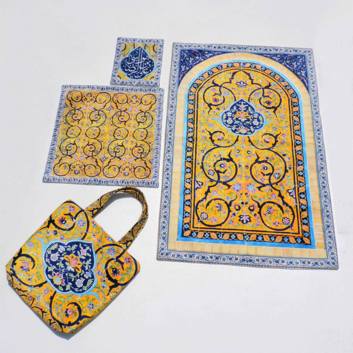 Price and Buy Islamic Velvet Thin Prayer Mat Janamaz with Haram-e Razavi Design - Image 4
