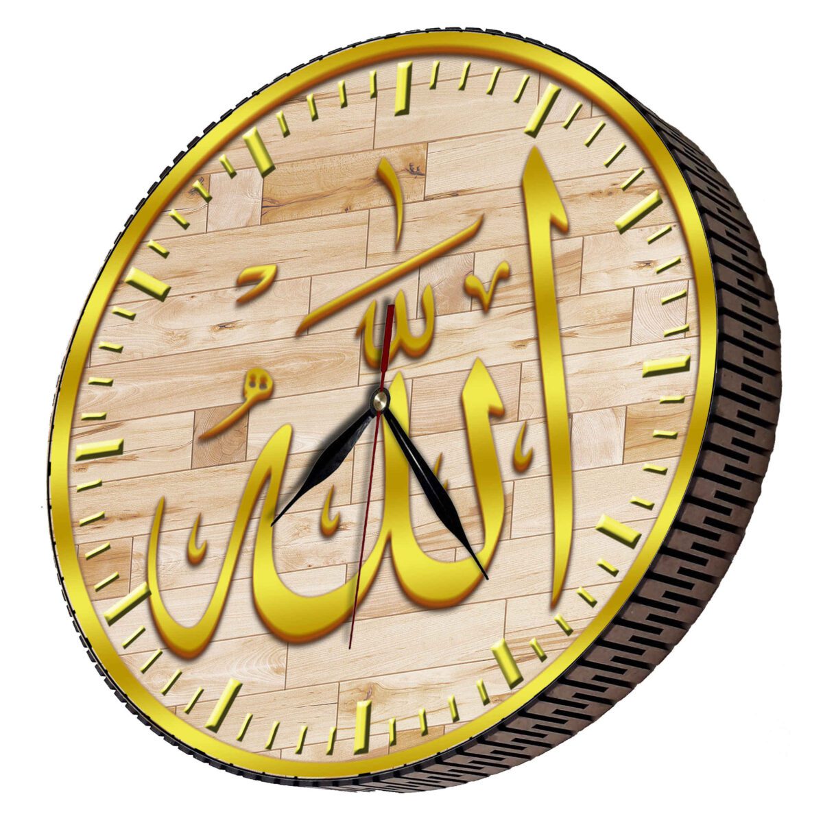 Price and Buy Islamic Wall Clock Featuring Golden Allah Name Printed Elegance - Image 3