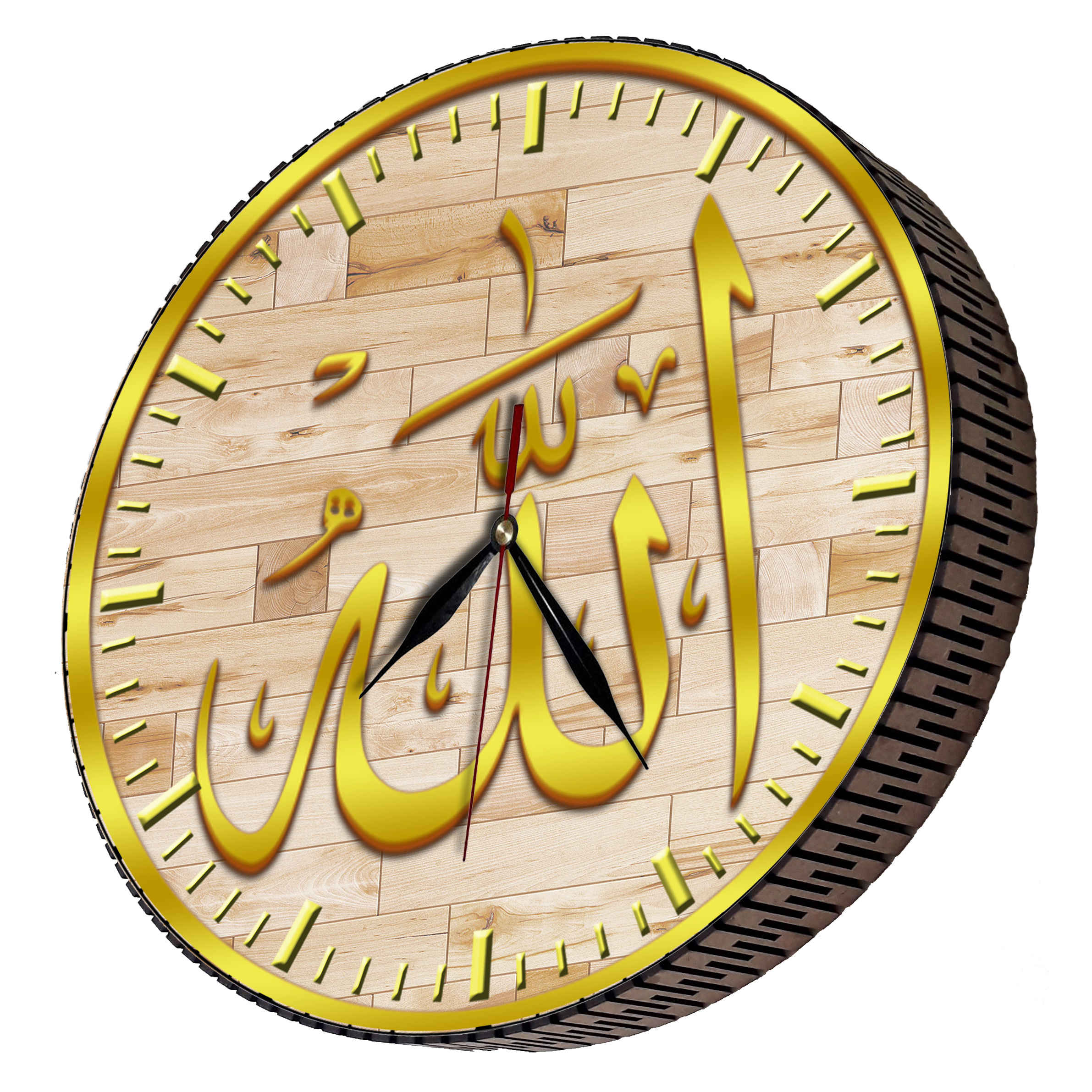 Price and Buy Islamic Wall Clock Featuring Golden Allah Name Printed Elegance - Image 3