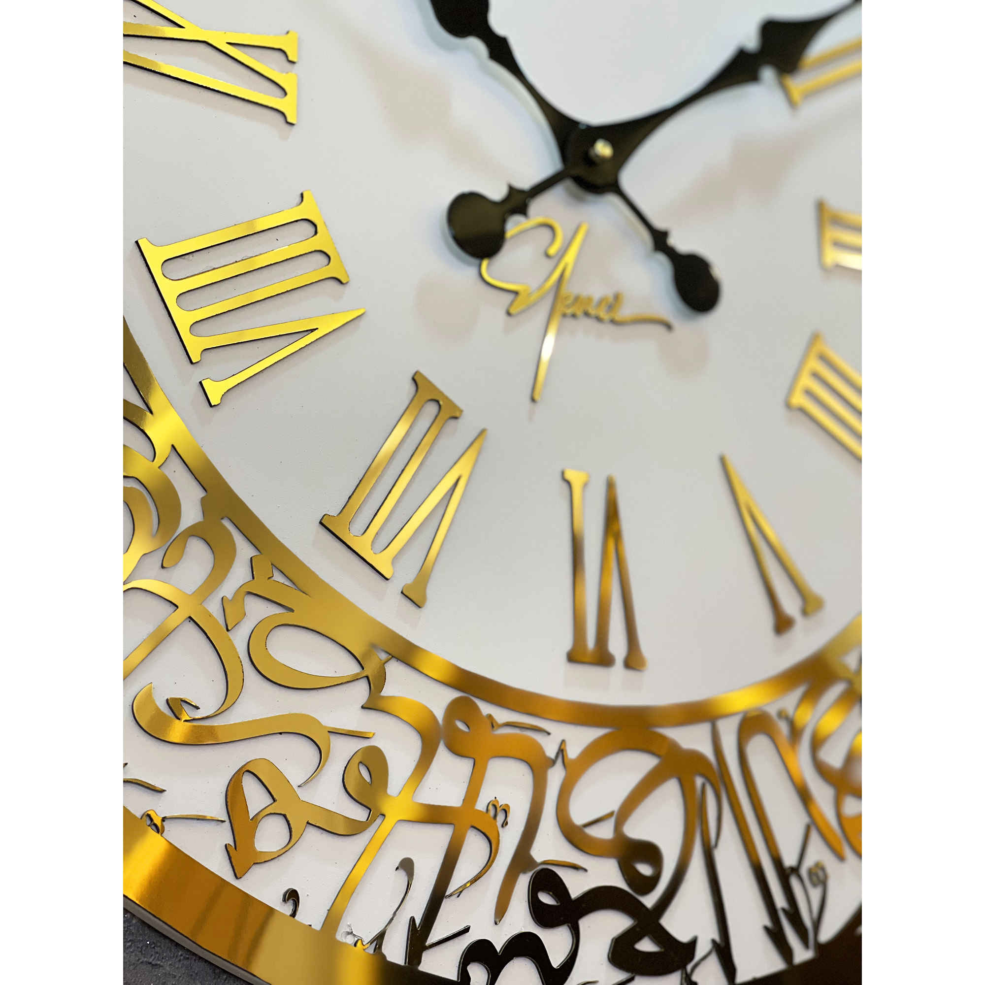 Price and Buy Islamic Wall Clock with Wa In Yakad Calligraphy and Roman Numerals - Image 5