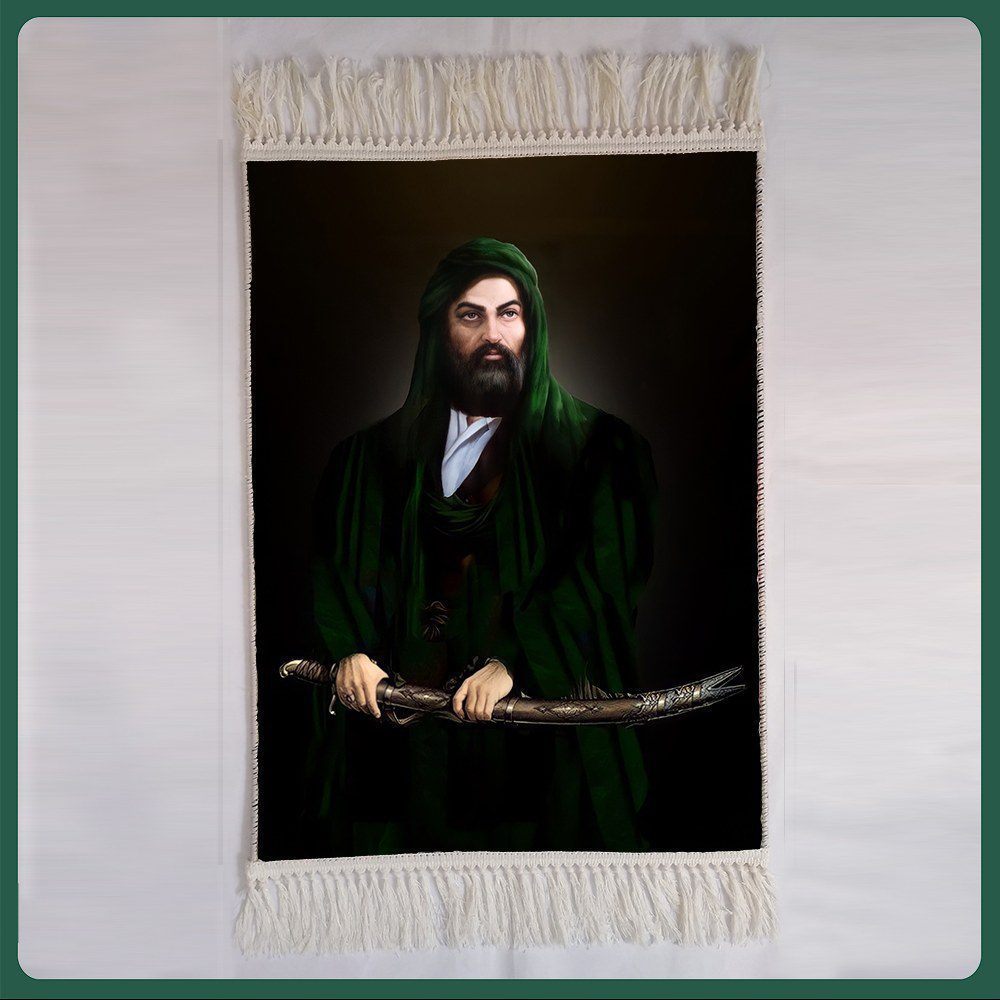 Price and Buy Islamic Wall Rug – Pictorial Design of Ali Ibn Abi Talib_690263830b7ca.jpeg Price and Buy Islamic Wall Rug – Pictorial Design of Ali Ibn Abi Talib - Image 1